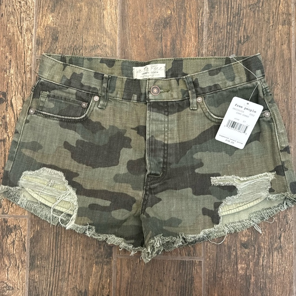 Free people camo shorts